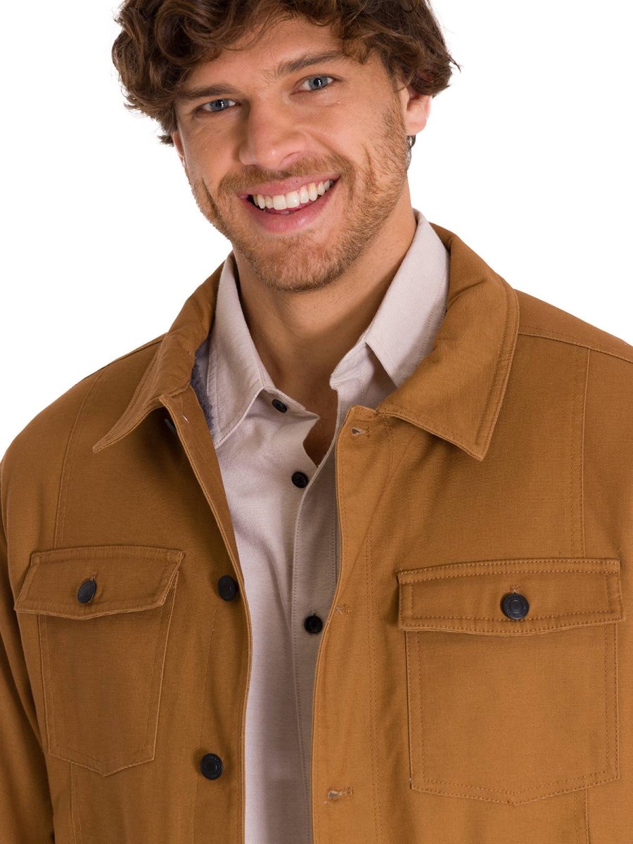 Chaqueta Manga Larga Hombre Trucker Bronce Cat - Imagen 5