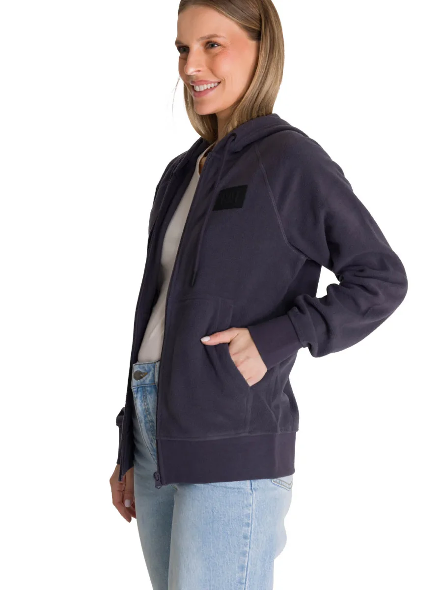 Polerón Unisex Microfleece Full Zip Gris CAT - Imagen 3