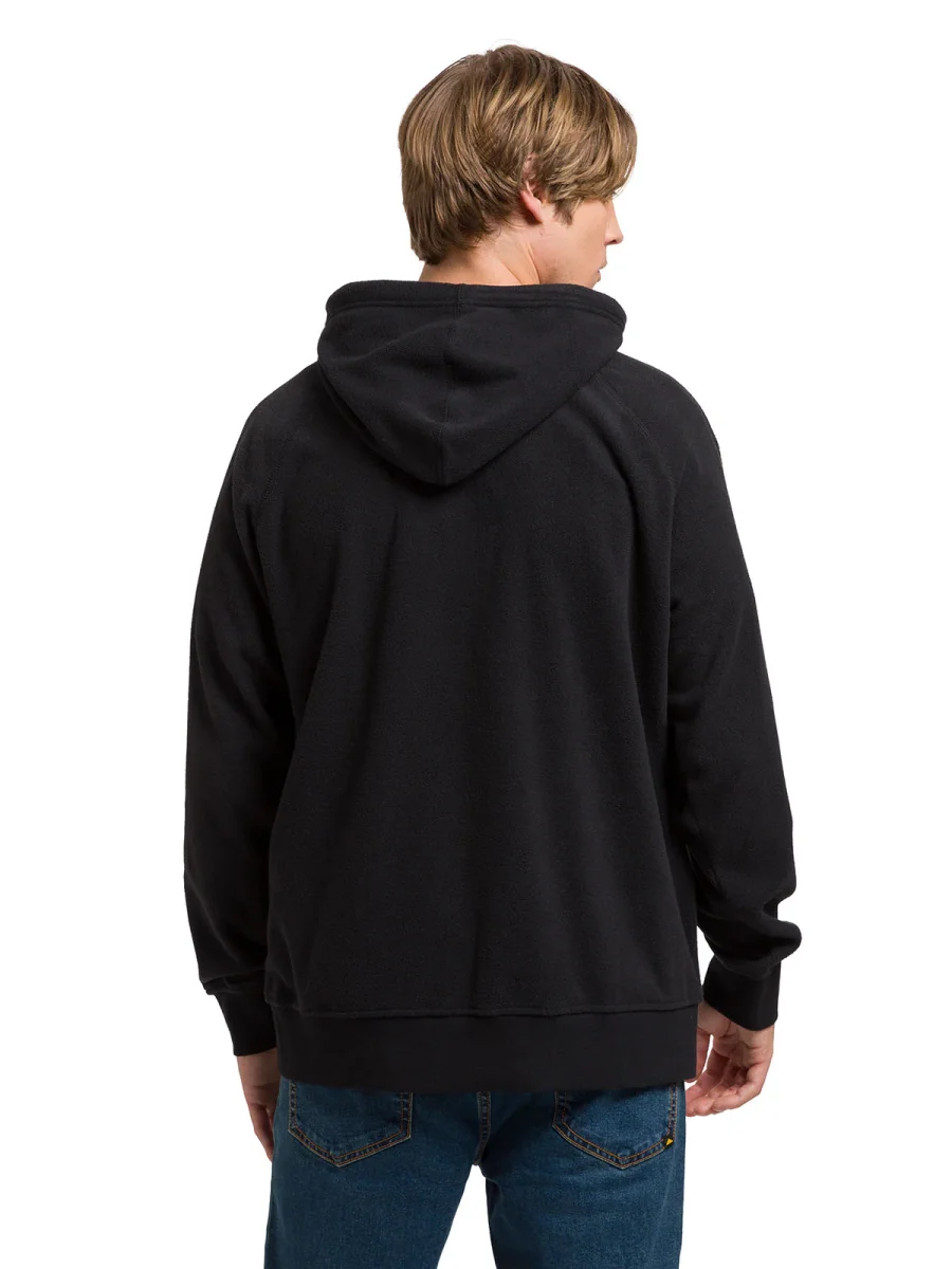 Polar Manga Larga Unisex Microfleece Full Zip Hoodie Negro Cat - Imagen 6