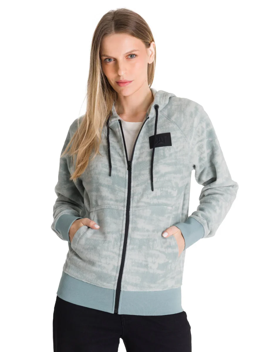 Polerón Unisex Microfleece Full Zip Azul CAT - Imagen 2