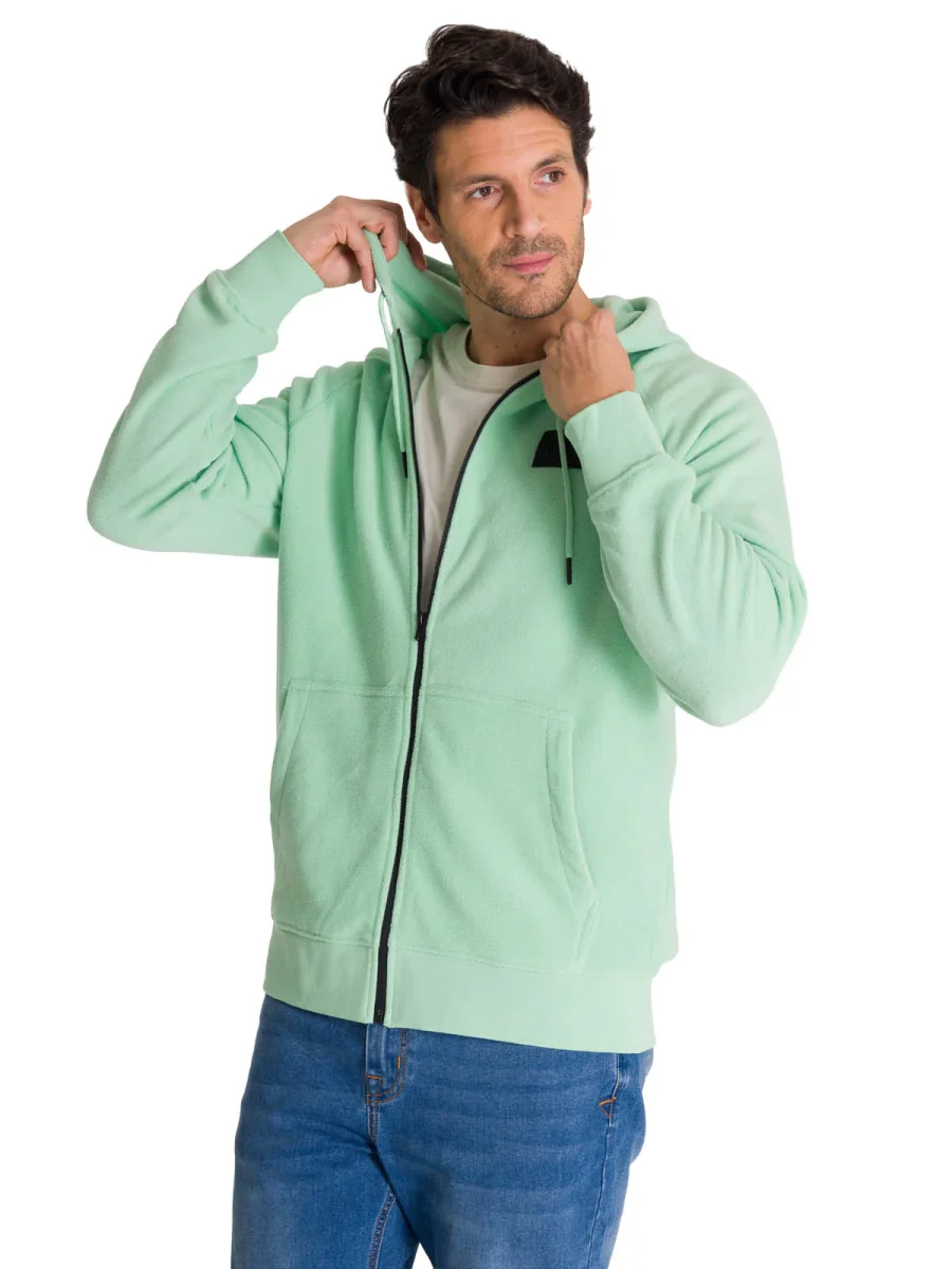 Polerón Unisex Microfleece Full Zip Verde CAT - Imagen 4