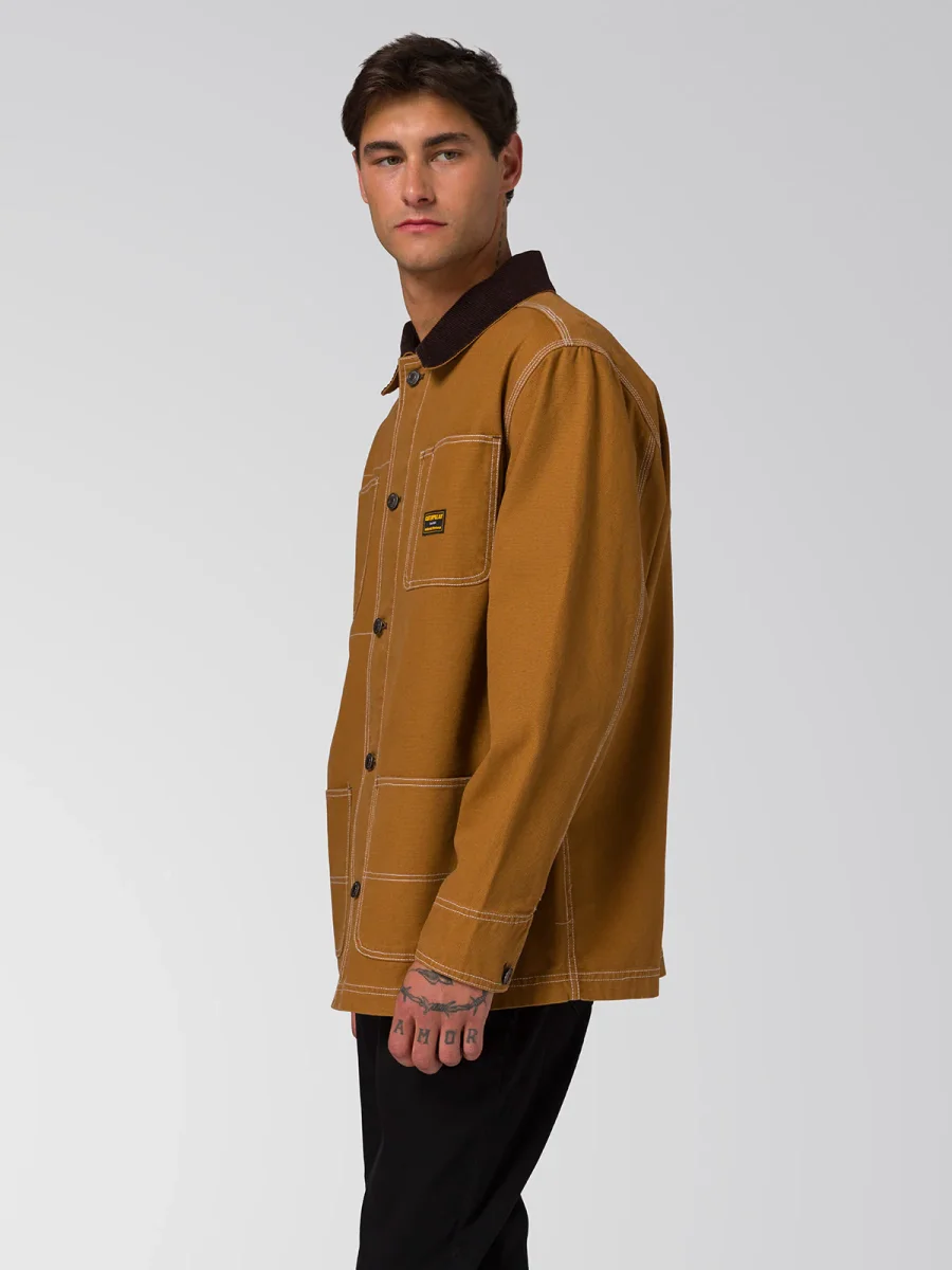 Chaqueta Manga Larga Hombre Canvas Chore Café Cat - Imagen 4