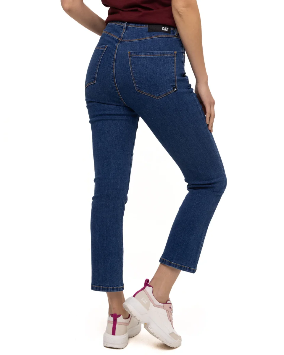 Jeans Casual Mujer W High Rise Crop Bootcut Jean Azul Cat - Imagen 5