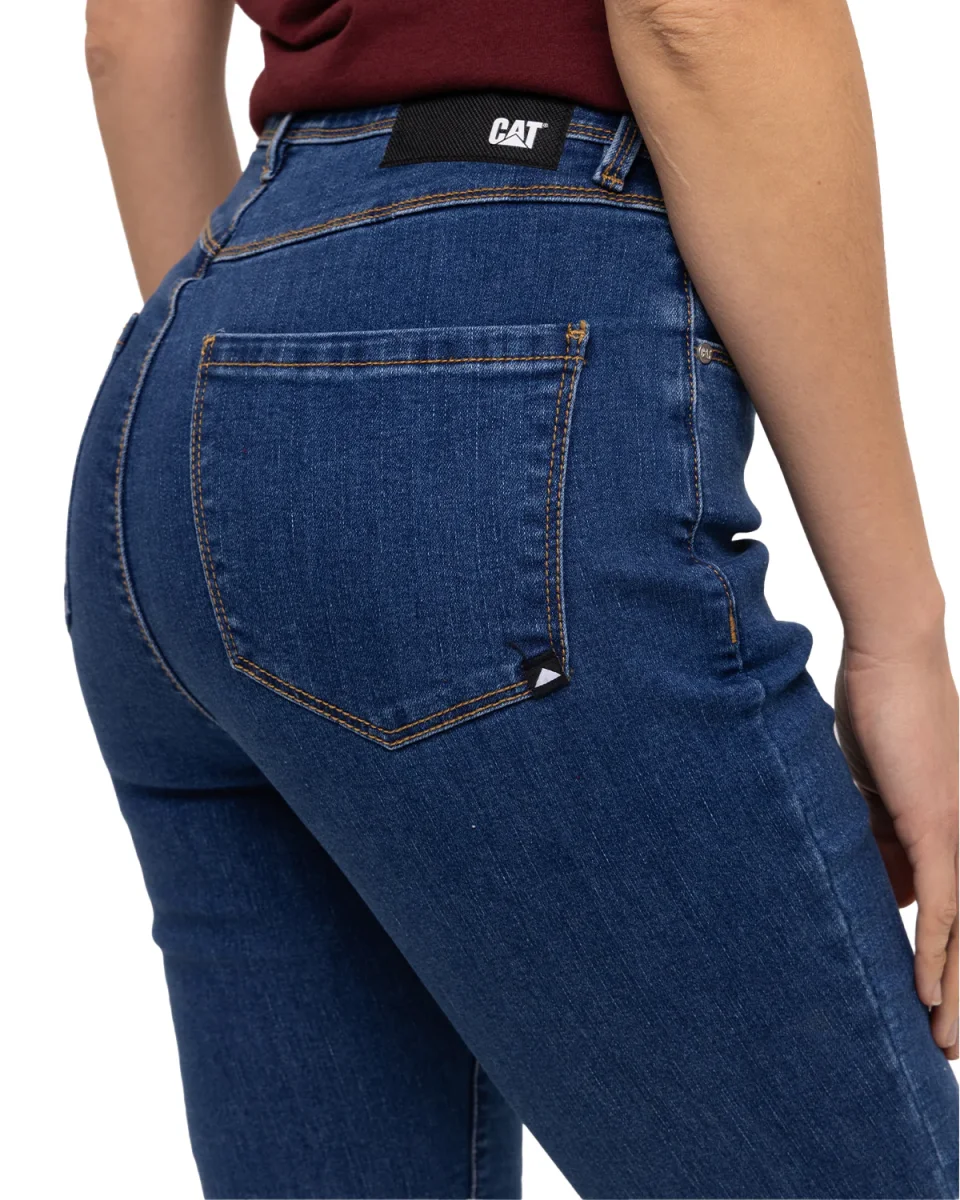 Jeans Casual Mujer W High Rise Crop Bootcut Jean Azul Cat - Imagen 6