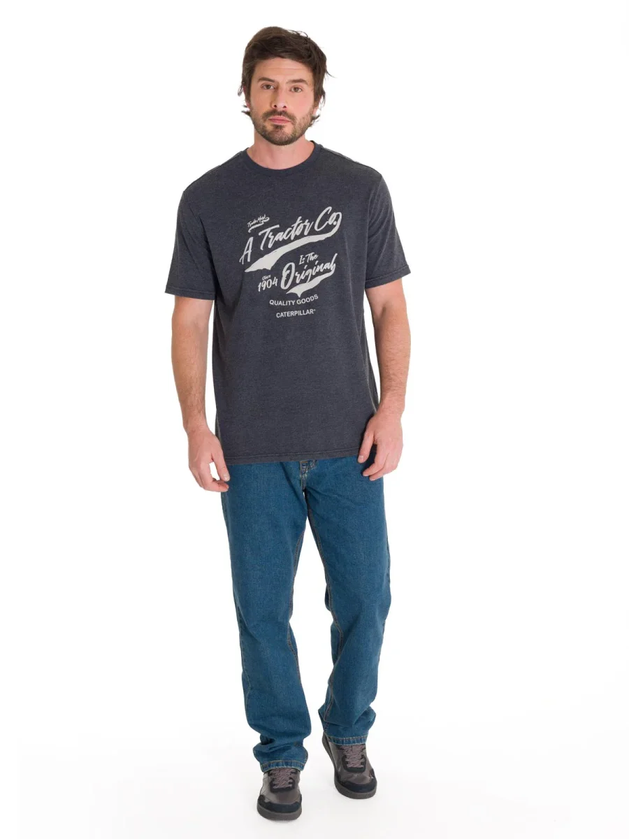 Jeans Casual Hombre Triblend Stretch Denim Straight Azul Cat - Imagen 7