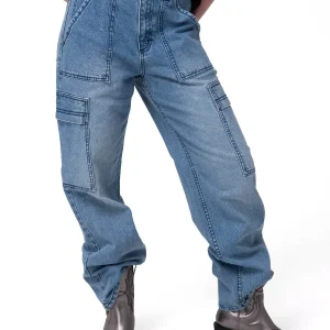 Jeans Cargo Mujer Relaxed Azul CAT