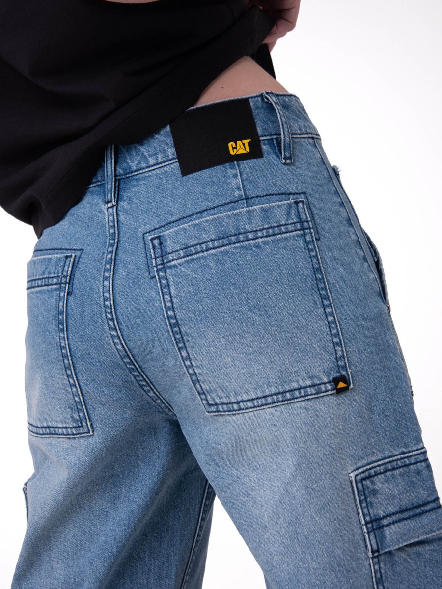 Jeans Cargo Mujer Relaxed Azul CAT - Imagen 6