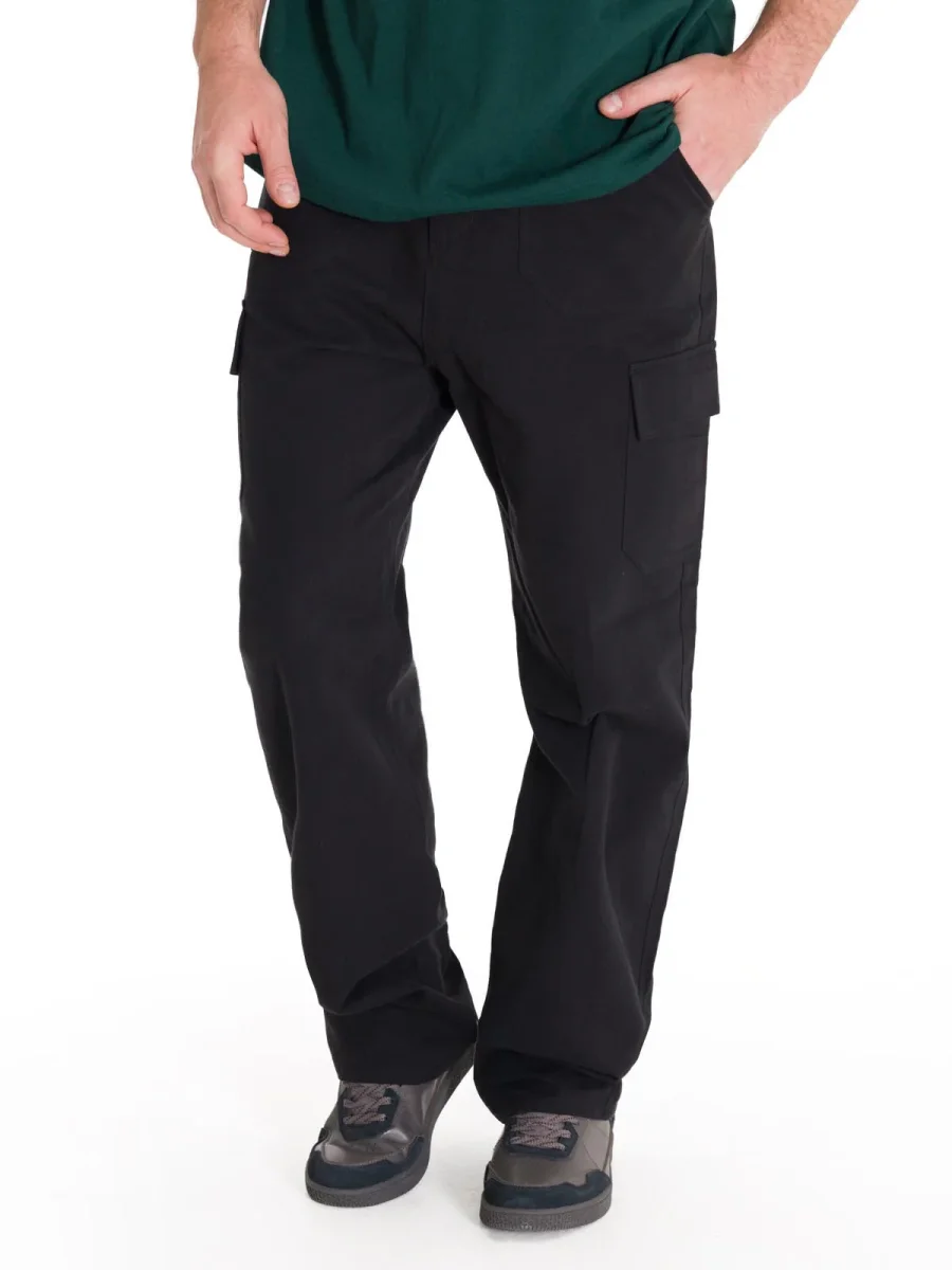 Pantalón Tiro Medio Hombre HERITAGE STRAIGHT CARGO UTILITY Negro Cat - Imagen 2