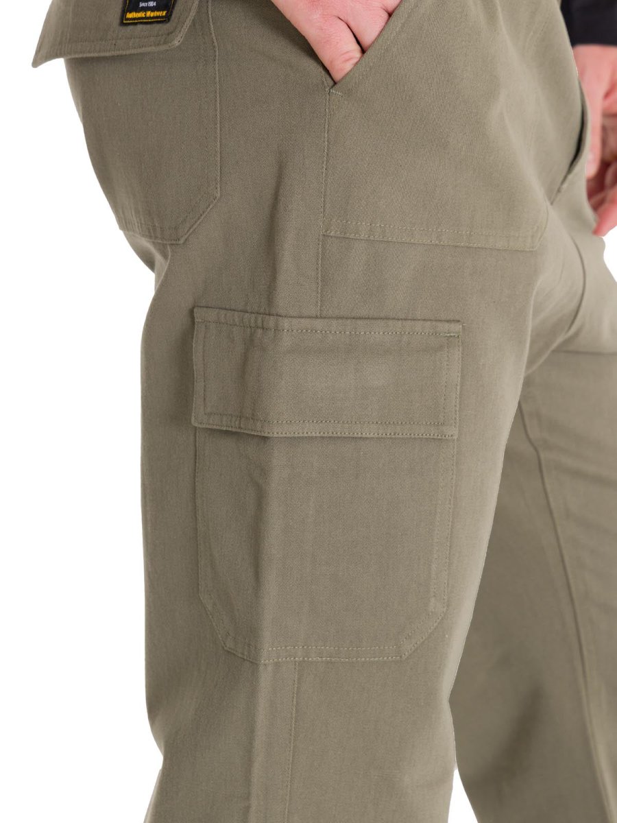 Pantalón Tiro Medio Hombre HERITAGE STRAIGHT CARGO UTILITY Oliva Cat - Imagen 7