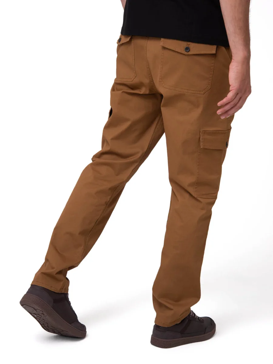 Pantalón Hombre Cargo Slim Café Cat - Imagen 3