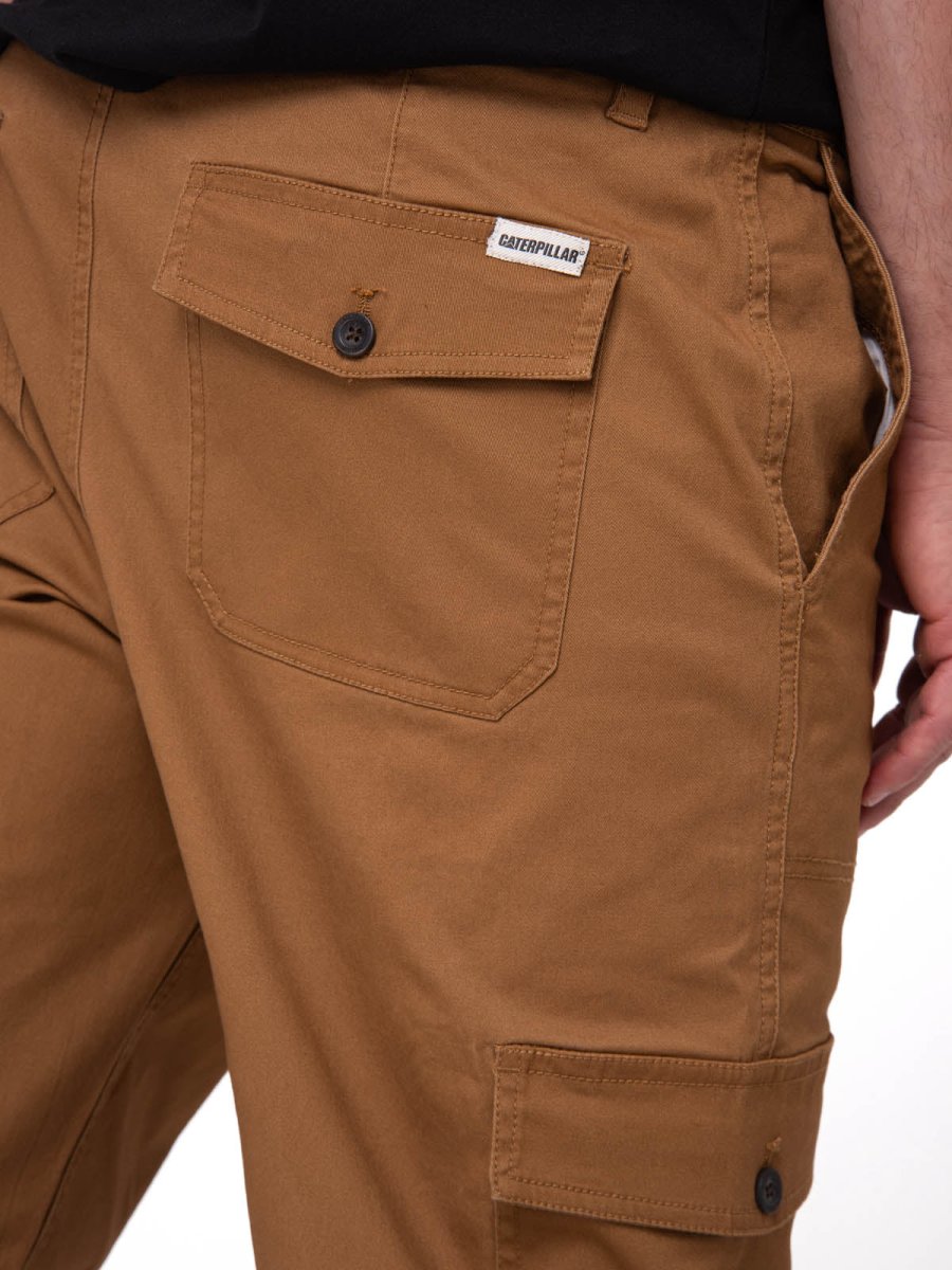 Pantalón Hombre Cargo Slim Café Cat - Imagen 5