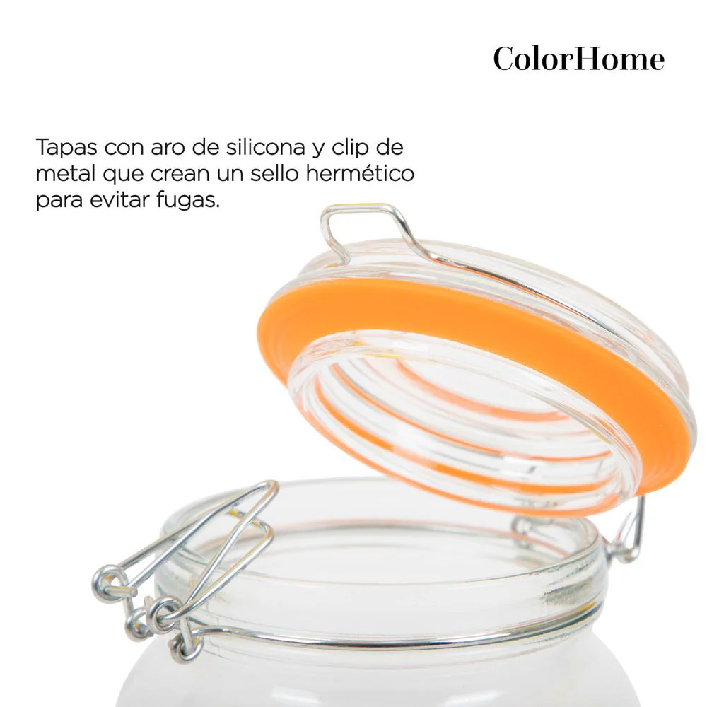 Frasco Hermetico De Vidrio Contenedor Tapa Clip 1,5 L X3 - Imagen 7