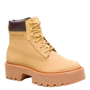 Botín Cuero Colorado Max 6 Zip Mujer Café Claro Cat