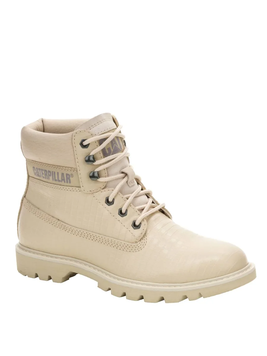 Botín Cuero Colorado Mujer Beige Cat - Imagen 2
