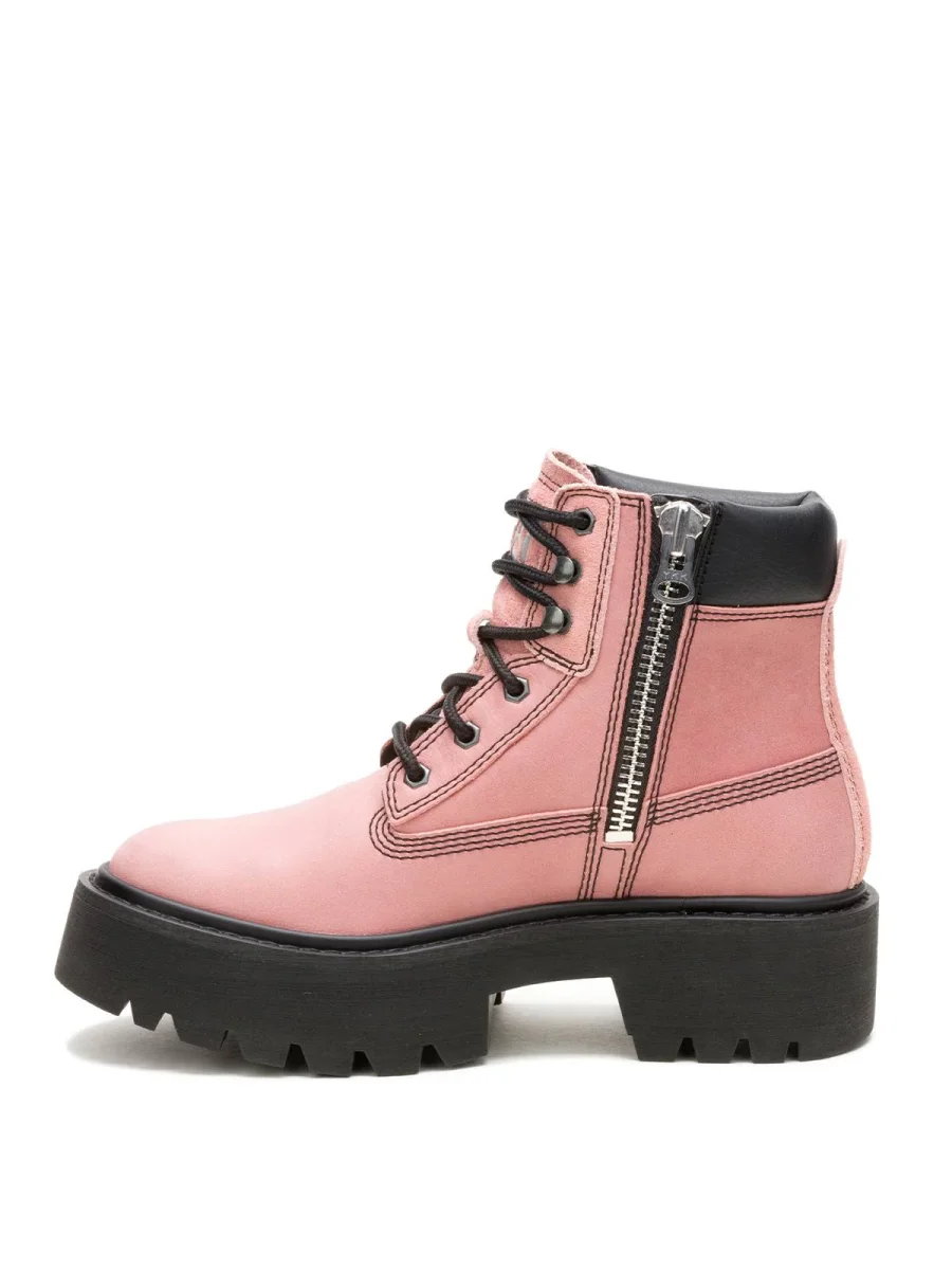 Botín Cuero Colorado Max 6 Zip Mujer Palo Rosa Cat - Imagen 5