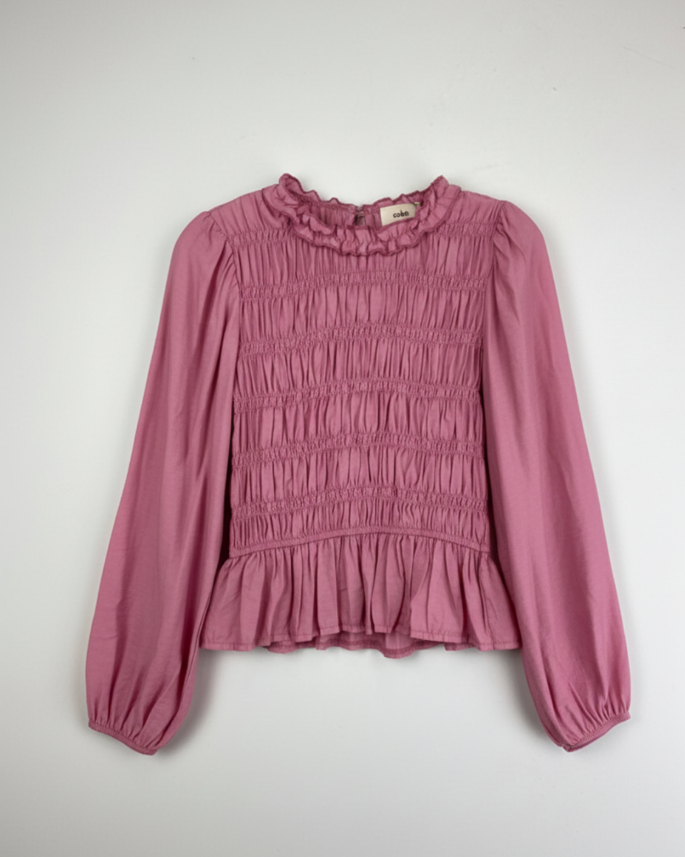 Blusa ajustada con nido de abeja – Ouka - Imagen 2