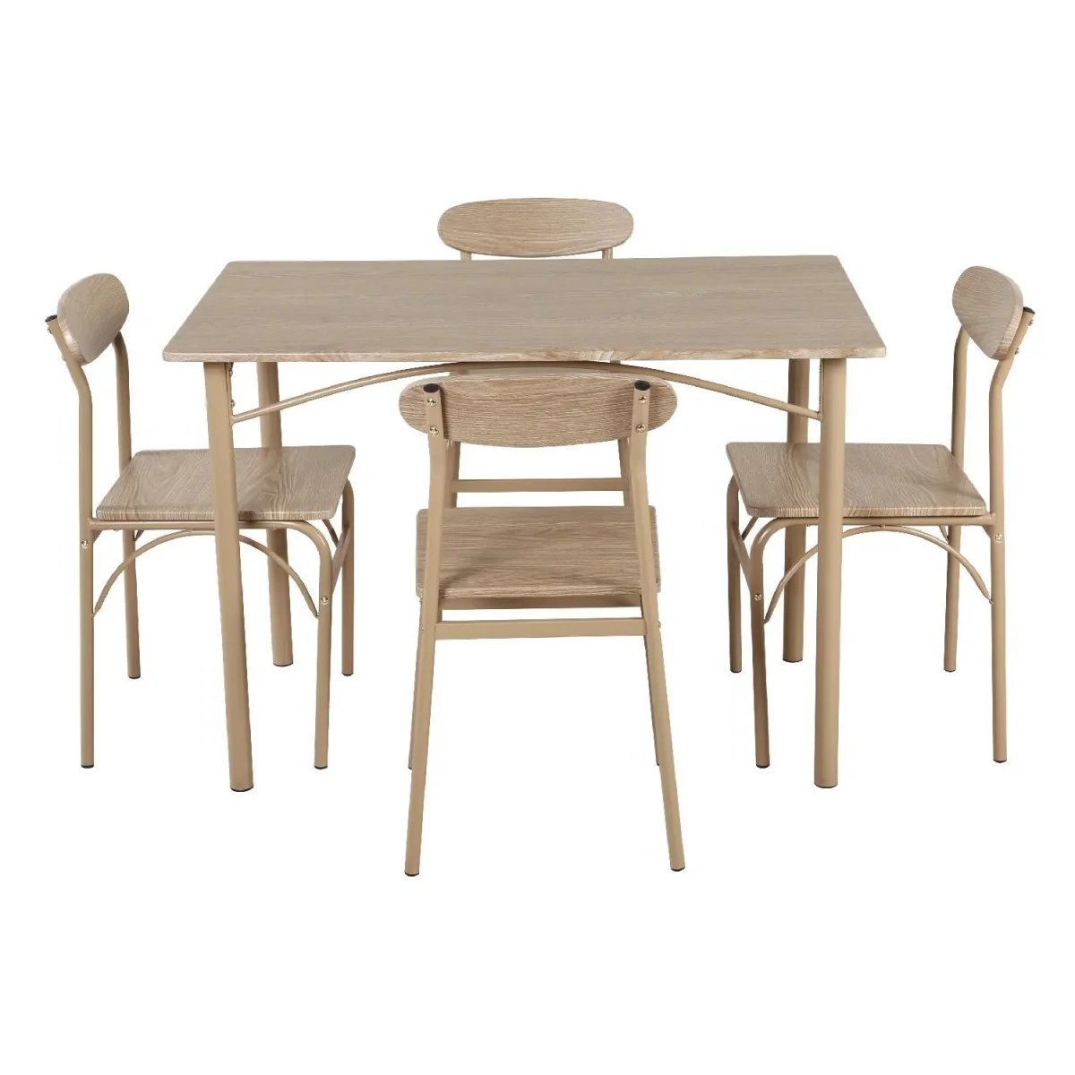 Comedor De 4 Sillas Metal Mesa Rectangular Elegante Moderno - Imagen 3