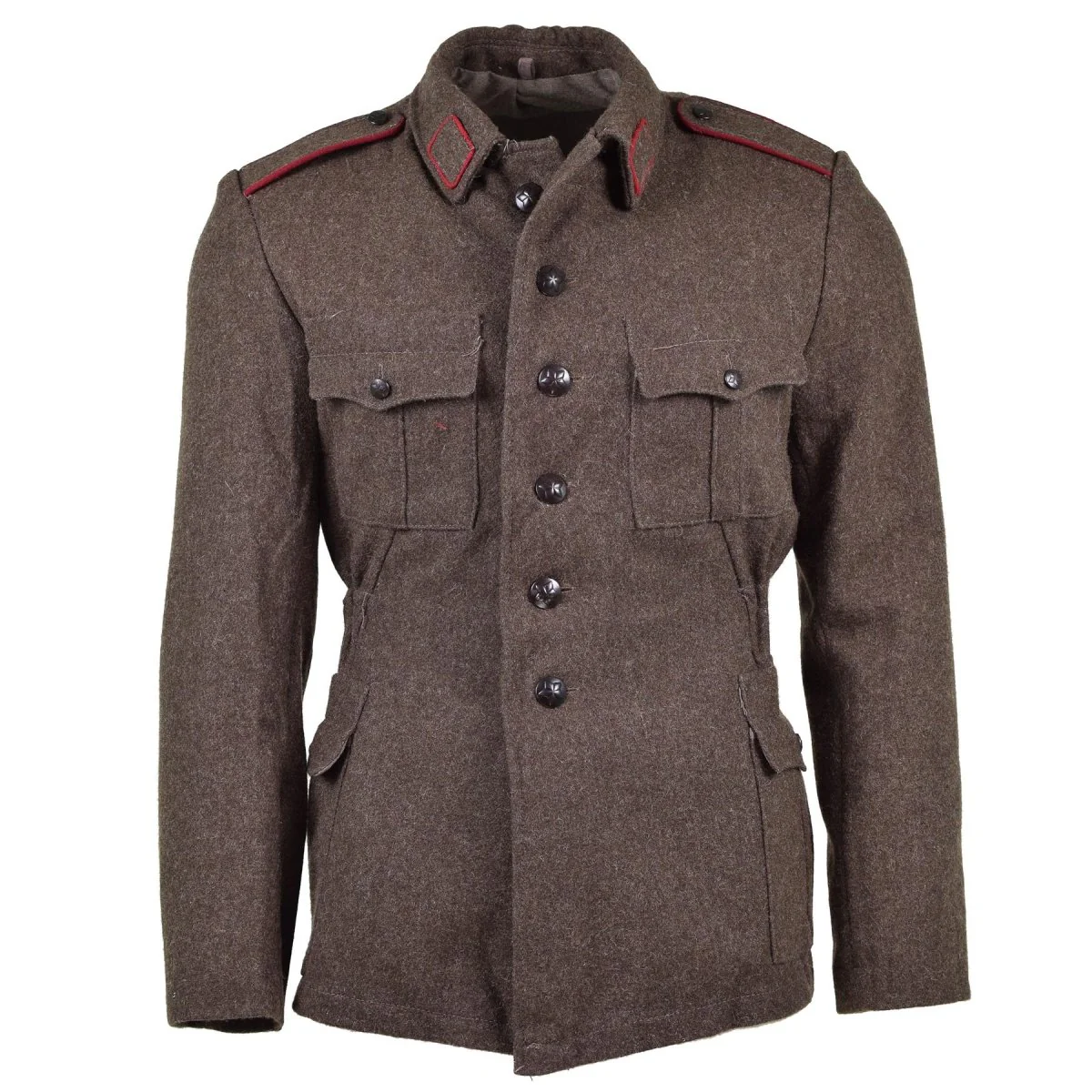 GENUINE BULGARIAN ARMY JACKET WOOL MILITARY-ISSUE SURPLUS UNIFORM GREY-BROWN