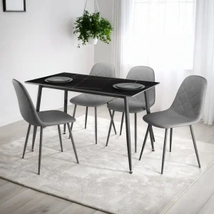 Juego De Comedor 4 Sillas Mesa Rectangular Vanguardista