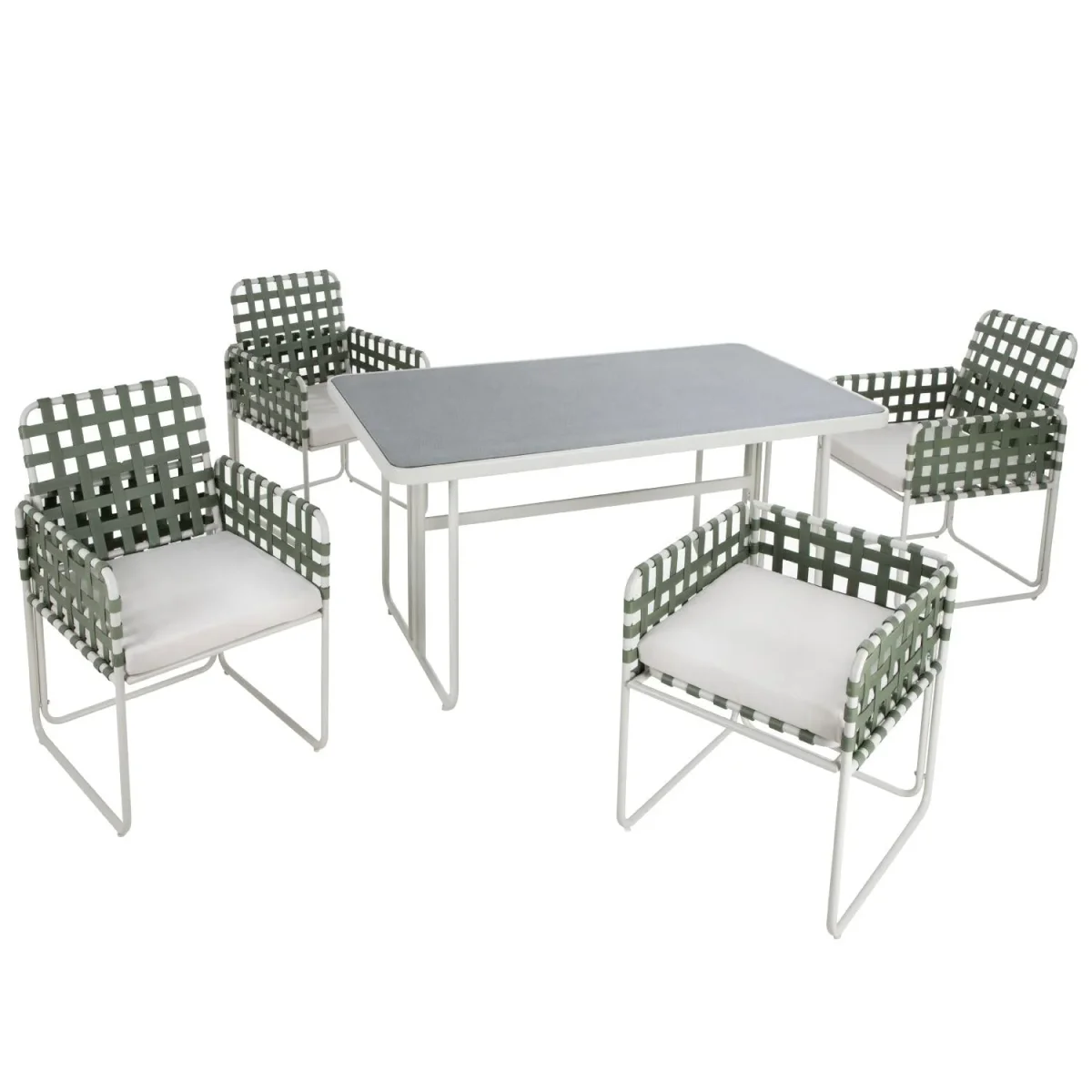 Juego De Comedor Sillas Mesa Para Jardín Rattan Sunset 5 Pzs