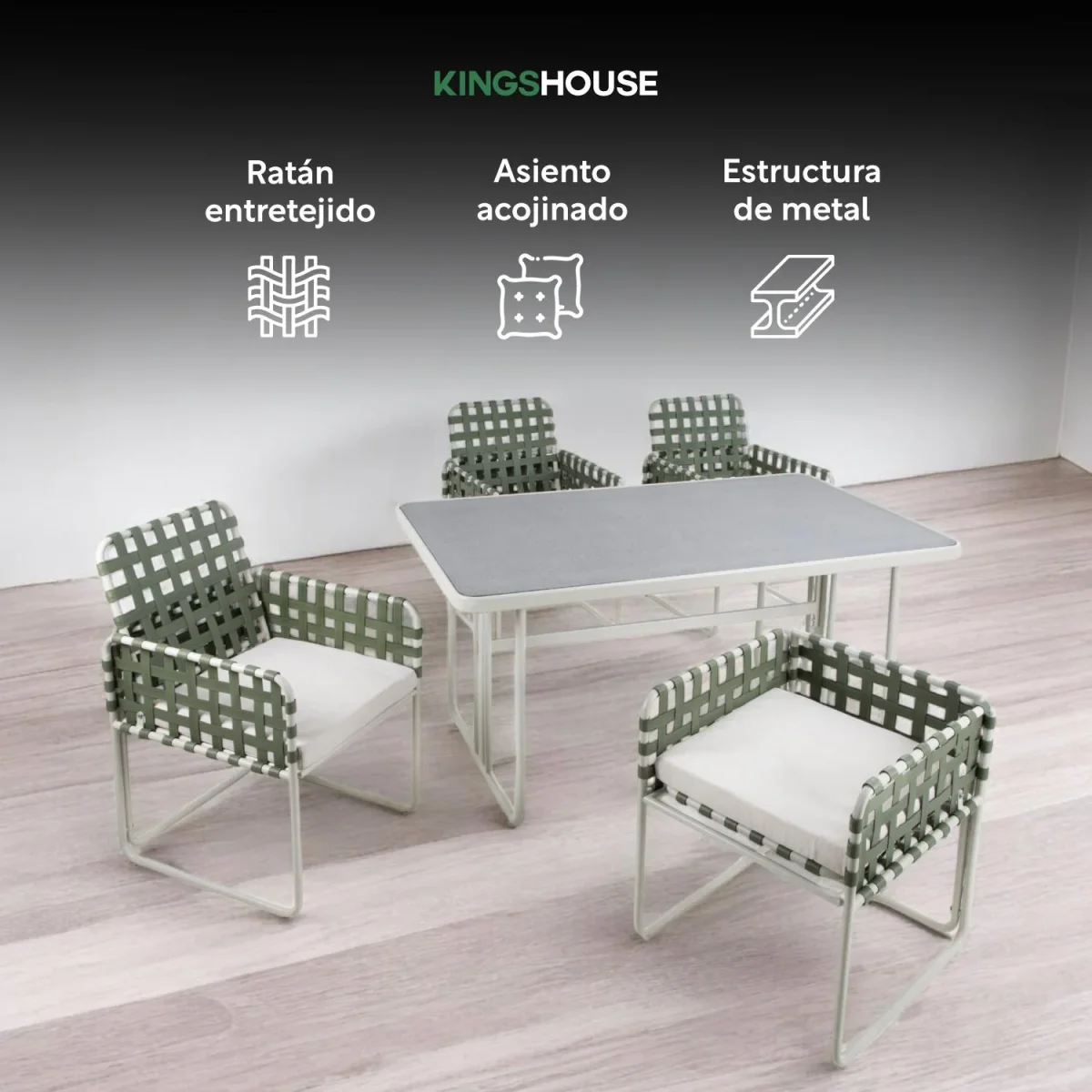 Juego De Comedor Sillas Mesa Para Jardín Rattan Sunset 5 Pzs - Imagen 6