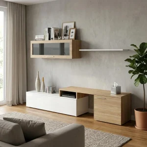 Mueble Sala TV 70 Pulgadas Nórdico Minimalista de Madera