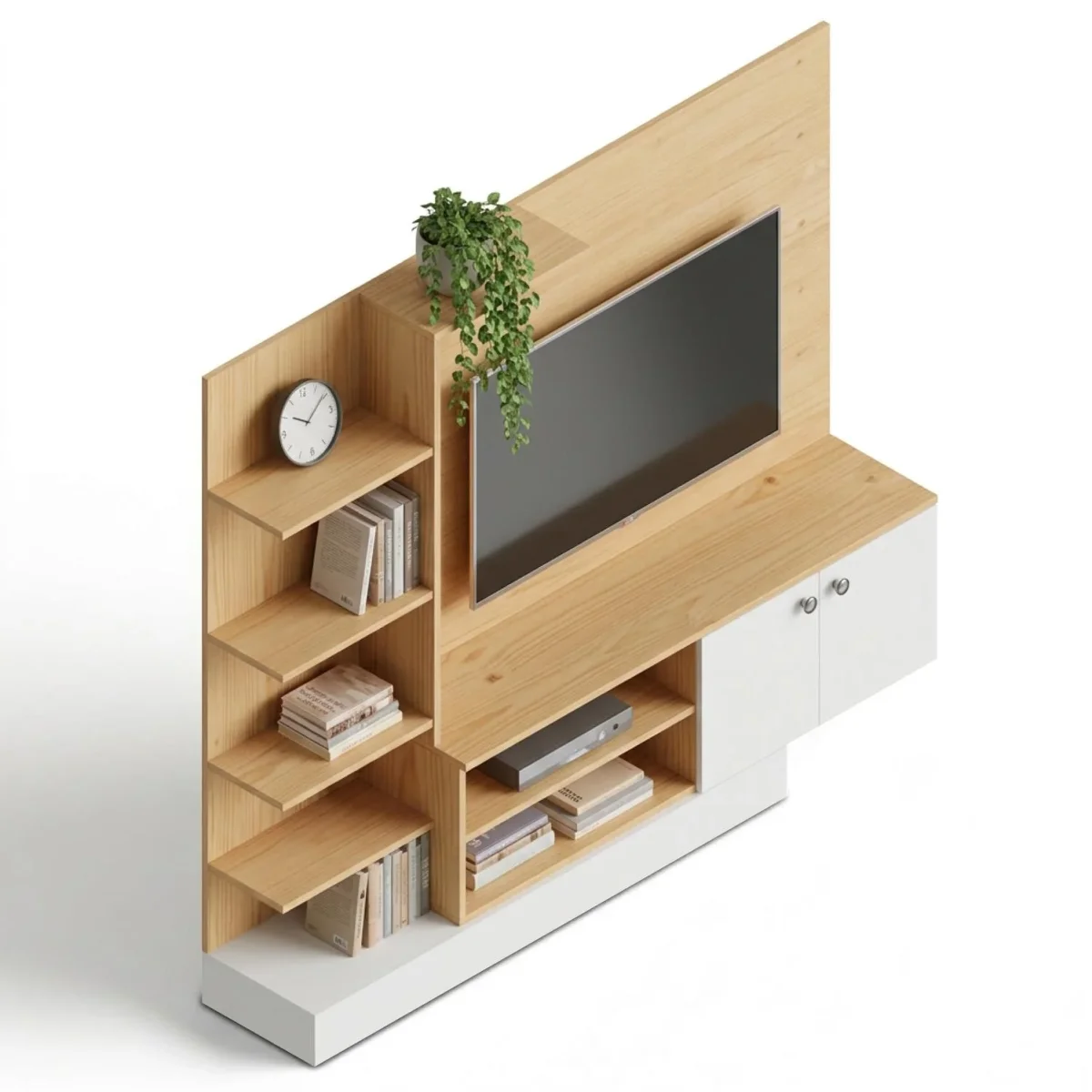 Mueble Sala TV 55 Pulgadas Nórdico Minimalista de Madera - Imagen 2