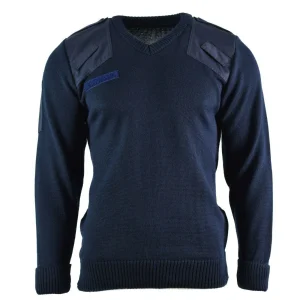 Original British army police pullover Commando Jumper blue V-neck sweater