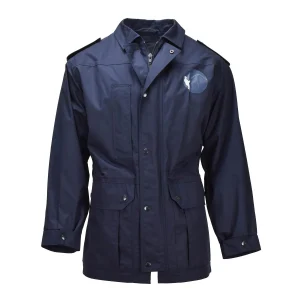 Original Dutch Military Parka Turn Down Collar Fisherman Logo Army Jacket Blue