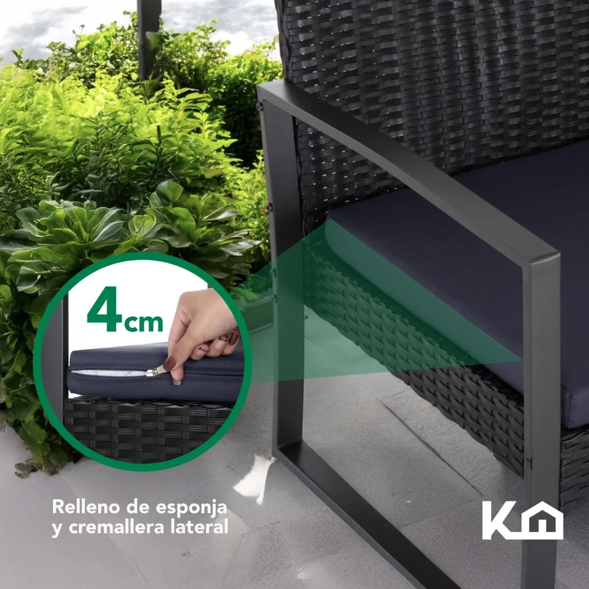 Sala Exterior Juego Para Jardín Summer Rattan 4 Pzs+Cojines - Imagen 7