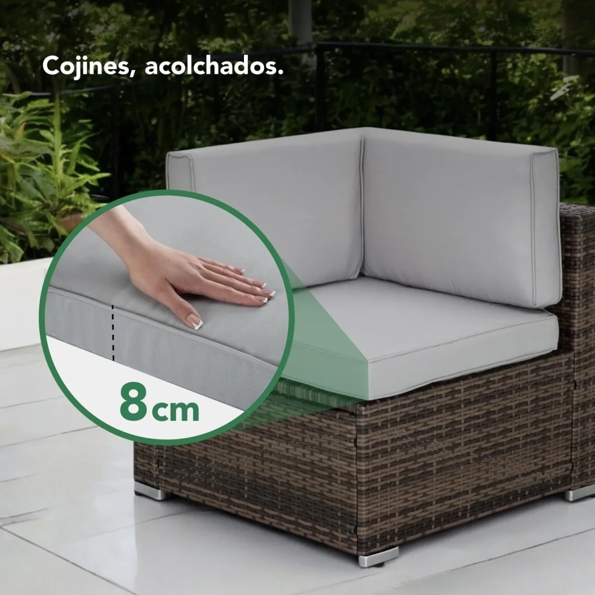 Sala Exterior L Esquinera Ratán Mimbre Sofá Para Jardín 4Pzs - Imagen 8