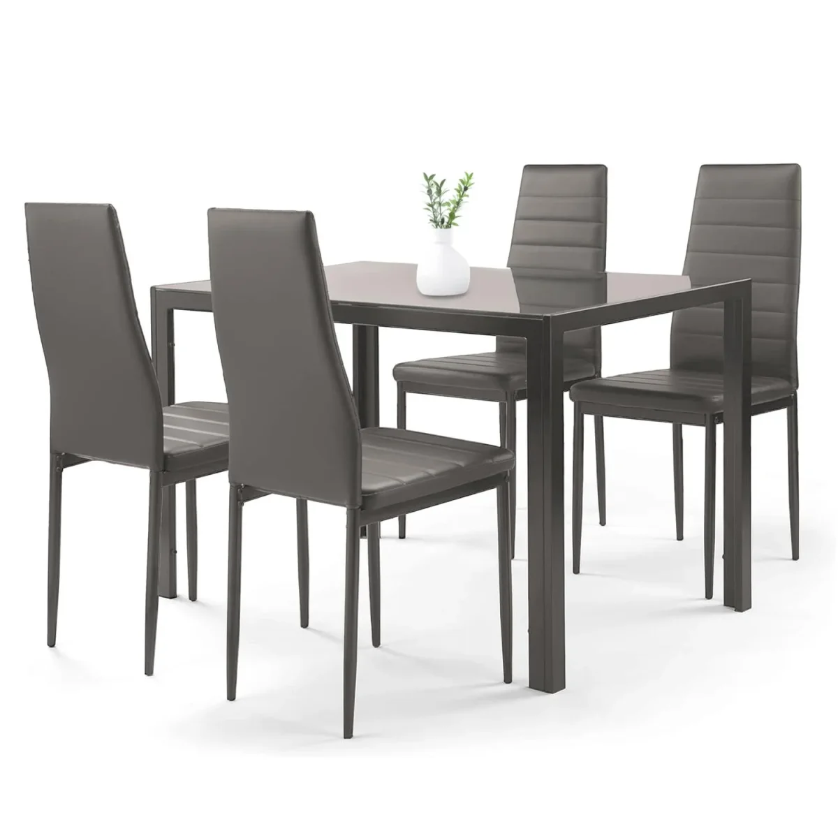 Set de Comedor Moderno Con 4 Sillas y Mesa de Vidrio - Imagen 3