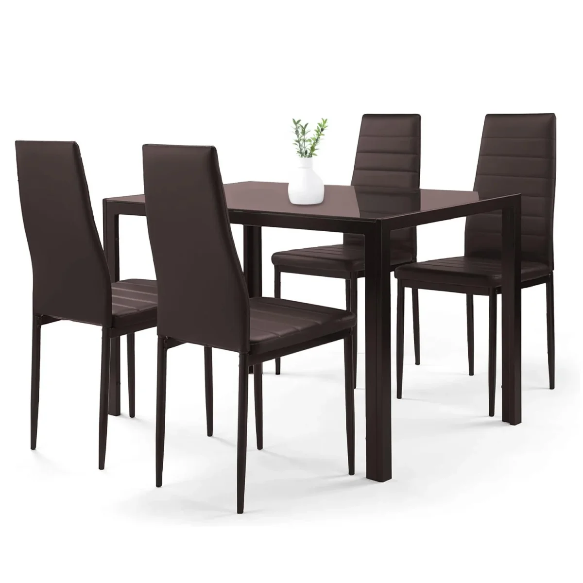 Set de Comedor Moderno Con 4 Sillas y Mesa de Vidrio - Imagen 4